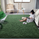 DweIke Fluffy Dark Green Rugs for Bedroom Living Room, 6x9 Large Soft Plush Shaggy Forest Hunter Green Girls Boys Kids Rug, Non-Slip and Machine Washable Carpet for Dorm Nursery Classroom Decor