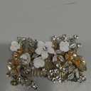 White Floral Hair Comb, Gold, Vintage Hair Piece for Bride Bridesmaid, Handmade Item, Fashion Jewelry Hair Combs, Delicate Wedding Jewelry