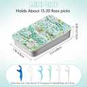 Moxweyeni 4 Pack Dental Floss Portable Case, Refillable Travel Floss Picks Case Dispenser, Cotton Swab Dispenser Suitable for Travel, Dates, Dinners, Hotels and Outdoor Activities(Floral)
