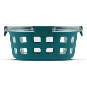Ello Duraglass Meal Prep Container- Glass Food Storage Container with Silicone Sleeve and Airtight BPA-Free Plastic Lid, Dishwasher, Microwave, and Freezer Safe (7 Cup, 7 Cup Teal)
