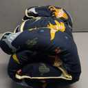 Primlect Toddler Nap Mat Extra Large Thickened 55''x35'', Soft Sleeping Bag with Detachable Minky Blanket and Pillow, Portable for Daycare, Preschool, Kindergarten, Travel, Boys and Girls (Green Dinosaur)