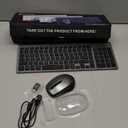 SABLUTE Wireless Keyboard and Mouse Combo Backlit - Compact Quiet Keyboard with RGB Mouse, Rechargeable, Slim, Sleep Mode, Portable Cordless Keyboard Mouse Set for Mac, Windows, Laptop (Space Gray)