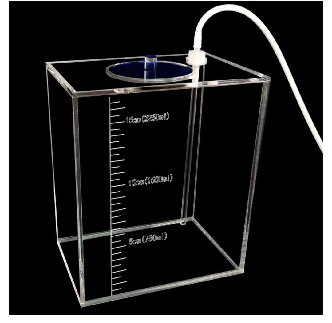 Acryli Made dosing Container, Liquid srorage Bucket, Aquarium Air Pump Accessories，dosing Pump Liquid containers,Reservoir (2.5L/0.66gal Blue lid)