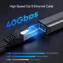 Cat8 Flat Ethernet Cable 100 FT Indoor & Outdoor, Invisable Ultra-Thin Ethernet Cable High Speed 40Gbps 2000Mhz, Flexible Shielded Internet Cable, Cat 8 SFTP Network Cable for Home/Office, Black