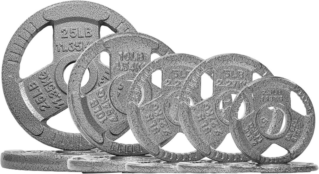 Fitvids 2-Inch Olympic Cast Iron Plate Weight Plate for Strength Training and Weightlifting