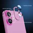 [2 Pack] for iPhone 16/16 Plus Camera Lens Protector, 9H Tempered Glass Metal flat Covering Design, Anti-Fingerprint Camera Cover, Ultra HD Clarity, Military Grade Protection, Purple