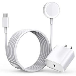 Fast Charger for Apple Watch Charger, USB C 20W iPhone Watch Charger Plug Adapter & Long 6.6FT iWatch Portable Wireless Fast Charging Cable Cord Compatible with Apple Watch Series 9/8/7/SE/6/5/4/3/2/1