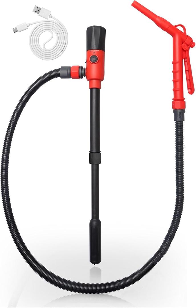 FUELIO 2025 UPGRADED Fuel Transfer Pump - Leak-Proof USB Charging Gas Pump For Gas Can - 2.8 GPM Portable Battery Powered Pump For Gas, Gasoline