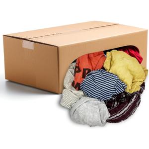 Tomorotec Recycled Multipurpose Industrial Wiping Cloths (50 lbs) Assorted Colors, Eco-Friendly Colored T-Shirt/Knit Cleaning Rags for Grease, Oil Removal & More