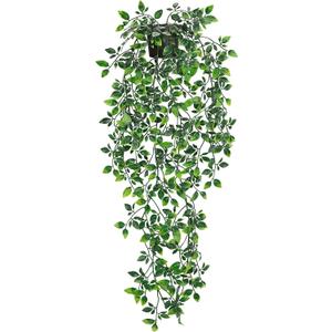 Der Rose 34'' Fake Plants Hanging Artificial Potted Plants Indoor and Outdoor for Home Bathroom Wall Shelf Office Decor (1Pack)