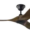 Monte Carlo 3MAVR52BK Maverick II Energy Star 52" Outdoor Ceiling Fan with Remote Control, 3 Balsa Wood Blades, Matte Black