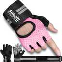SIMARI Breathable Workout Gloves for Men Women, Padded Weight Lifting Gloves with Wrist Wraps Support, Full Palm Protection, Grip for Gym Training, Fitness, Weightlifting, Exercise Fingerless Black (Pink, L)