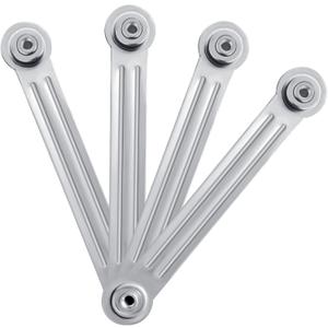 Glider Bearing Arm Bracket Replacement Hardware Rocker Parts, 9 Inch Overall Length, 7-1/2 Inch Between Mounting Holes, 4 Pack Patio Glider Parts Rocker for Outdoor Glider and Garden Bench (Silver)