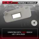 Left Driver Side Sun Visor Compatible with Chevy Vehicle 2011-2016 Cruze, Replace#95034256, 95034253, 84126667, 84126658 (Grey)