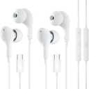 USB C Headphones for iPhone 17 Air 16, Wired Earbuds for iPad Pro Air Mini, iPad 10, MacBook, in-Ear Earphones Wired with Microphone and Volume Control for Samsung S25 S24/for Google Pixel 10/9/8