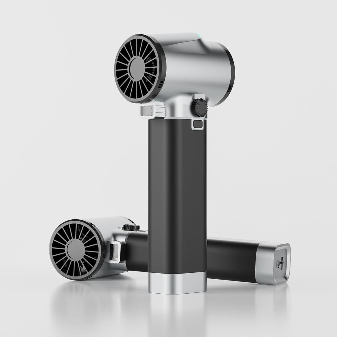 Turbo Dryer Blower for Car, Max 220MPH & 3.1LB Thrust, with Silicone Shock Absorption and COB Lights, 64mm Oversize Air Blower, Portable Leaf Blower for Patio, Lawn and Car Cleaning (SHADOW BLACK)