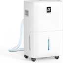 80 Pint Dehumidifier - Up to 5,000 Sq Ft, for Basement, Bedroom, Bathroom, Living Room, Home, Garage | 3 Fan Speeds, Smart Humidity Control, Auto Drain, Easy Move Wheels