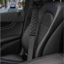 Amooca Soft Auto Seat Belt Cover Seatbelt Shoulder Pad 2 PCS for a More Comfortable Driving Compatible with All Cars and Backpack Black