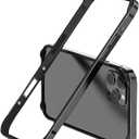 New Aluminum Frame Metal Bumper Frame Slim Hard Case Cover for iPhone16Pro, Metal Frame with Soft Inner Bumper, Raised Edge Protection (Black Titanium, for iPhone16 Pro)