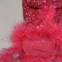 Wenrine Womens Sparkly Sequin Dress Bodycon Square Neck Fur Club Party Mini Dresses XL