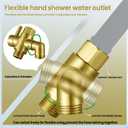 Metal Shower Diverter Valve, YDmeet 3 Way Shower Head Diverter for Handheld Showerhead and Fixed Rainfall Shower Head, Universal G1/2 Bathroom Shower System Replacement Part, Brushed Gold