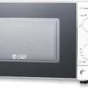 Commercial Chef 0.6 Cu. Ft. Countertop Microwave Oven, Mechanical Dial Controls, 700W, Pull Handle Door, 6 Power Levels, CHM660W, White