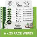 The Cheeky Panda Face Cleanser Makeup Remover Wipes Coconut Scented | 6 Packs of 25 Face Wipes | 99% Purified Water Wipes | Plant Based & Vegan Wet Wipes | Sustainable Alternative