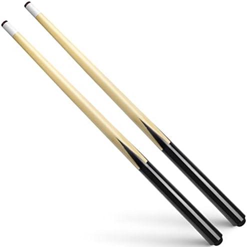 VANLAN Wooden Billiard House Cue Sticks Shorty Cues Pool Cues for Kids Hardwood Billiard Cue Sticks 13mm Glue-on Tips,Set of 2