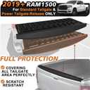 TripleAliners Truck Mat Compatible with 2019-2026 Ram 1500 Power Tailgate-Release & Standard Tailgate Accessories, Tailgate Mat Custom Fit All Weather Protection Pickup Liner, w/Tailgate Cap Protector
