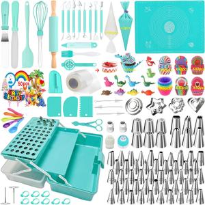 Cake Decorating Kit,Piping Bags and Tips Set,Cake Decorating Supplies,Frosting Piping Kit,Cake Baking Supplies for Beginners (488PS)