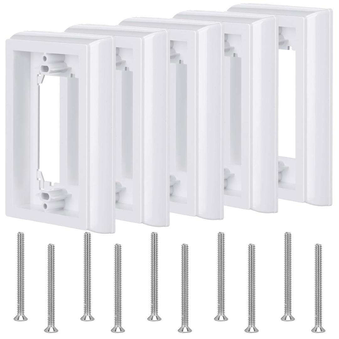 Kanayu 5 Pcs 4/5" Single Gang Electrical Box Extender Ul Listed, Receptacle Extenders for Electrical Box and Power Socket Switch (White)