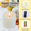 3"x3" Flickering Flameless Candles Waterproof, Battery Operated Candles with Remote Timer, Last 600 Hours Electric Fake LED Candles for Halloween Christmas Decoration, Ivory White, Set of 6