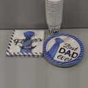 Kochorie 144 Pieces Father's Day Party Tableware Sets Including Disposable Plates Napkins Cups Forks Serves 24 for Father's Day Decorations Dad Grandpa Celebration Happy Father's Day Party Supplies