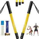 Weighted Cordless Battle Ropes for Home Gym & Apartment with Workout Guide | Ergonomic sweat-wicking breathable grips, ultra silent operation, anchor-free, portable design for easy moving and storage