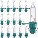 Ruisita 120 Count Mini Christmas 2.5 Volt Replacement Light Bulbs with Base, 170 Ma, 0.42 Watt for Christmas Trees Decorative Light (Clear and Green), Set of 2