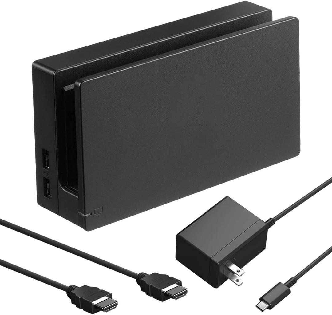 TV Dock Station for Switch, Replacement 3 in 1 Switch TV Docking Station Set with Original IC Module, AC Charger, 1080P HDMI Cable Accessories for Switch Console