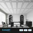 Art3d Drop Ceiling Tiles 24x48, Decorative PVC Ceiling Panels, Waterproof Rustproof and Durable 12-Pack, Glue Down, Rectangular White