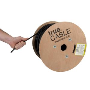 TRUE CABLE Cat6 Direct Burial Outdoor Bulk Ethernet Cable, Shielded F/UTP, 1000ft, Black, 23AWG Solid Bare Copper, Heavy Duty Outdoor, Waterproof, UV, 550MHz, PoE++ 100W (4PPoE), ETL Listed