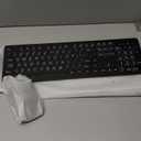 Large Print Wireless Keyboard and Mouse - 7 Colors Backlit Keyboard, Oversize Letters Keys Easy to See and Type, Rechargeable Keyboard and Mouse with Light Up Key, Compatible for PC, Windows, Gaming