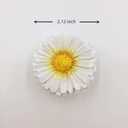 Daisy Vintage Resin Hand Painted Drawer Pulls Cabinet Knobs Handles Country Kitchen Home Decoration White Pack of 6