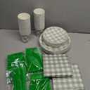 350 Pcs Sage Green Gingham Plates and Napkins Set, Sage Gingham Party Supplies with Paper Plates Napkins Cups Plastic Spoons Forks Knives for Wedding Picnic Baby Shower Decorations
