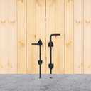 12" Cane Bolt Heavy-Duty Drop Rod for Gate, Gate Ground Latch for Wooden Fences Metal Gates Doors, Metal Gates Doors Stopper for Gate Ground, Wrought Iron Gate Latches, Black Finish(2 Pack)