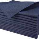 Denim Napkins Cloth Washable, Set of 12, Cloth Dinner Napkins, No Fade, No Deformation, Wrinkle Resistant, Iron Free, 20 x 20 Inch, Denim Navy
