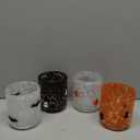 4 Pcs Icon Glass Cups - 16 oz Cute Icon Juice Glass Double Old Fashioned Hand Blown Drinking Cups for Holiday Party Home Decor Lovely Gifts(Halloween Style)