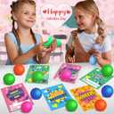 OCHIDO 28 Packs Kids Valentine's Day Greeting Cards with Squeeze Ball Set, Valentine Exchange Cards for Girls Boys School Class Prizes, Stretchy Balls Sensory Squeeze Toys, Bulk, Valentine Party Favor