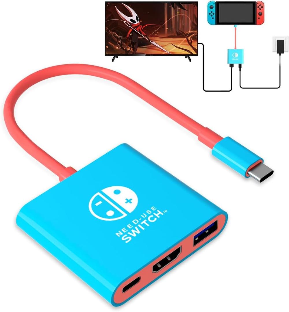 pdobq Switch Dock for Nintendo Switch2 Tv Adapter Portable Switch2 Docking Station, Switch TV Adapter Compatible Steam Deck/Switch OLED, USB C to HDMI Adapters Support 4K/1080P Switch2 TVs Dock Mode