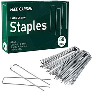FEED GARDEN Galvanized Landscape Staples 6 Inch 50 Pack