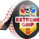 Super Sticky Magnetic Tape (10 feet x 1 inch) - Stong Magnet Strip with Adhesive Backing for DIY & Crafts - Easy to Cut and Mount on Fridges, Whiteboards & More