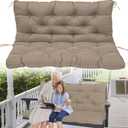 Porch Swing Cushions Waterproof 60 Inch, 2 3-Seater Replacement for Outdoor Furniture with Backrest,Thickened 4" Swing Seat Replacement Cushion for Swing Glider Bench Patio Lawn Backyard (Beige)