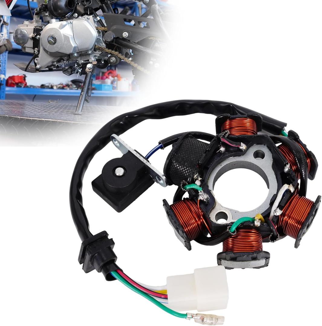 Magneto Stator 5 Wire AC 6 Pole Replacement for 50cc 100cc 125cc 150cc Engine for ATV Go Kart Dune Buggy Dirt Bike Quad, 5 Wire in 1 Female Plug Ignition Stator Magneto
